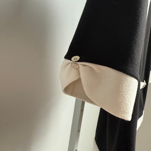 Covington sz M black white open button cardigan - Picture 4 of 9